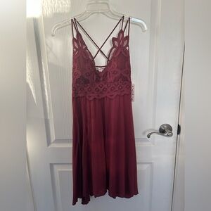 Burgundy Lace Chemise